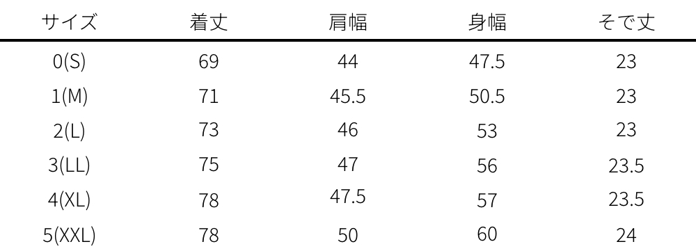 サイズ表